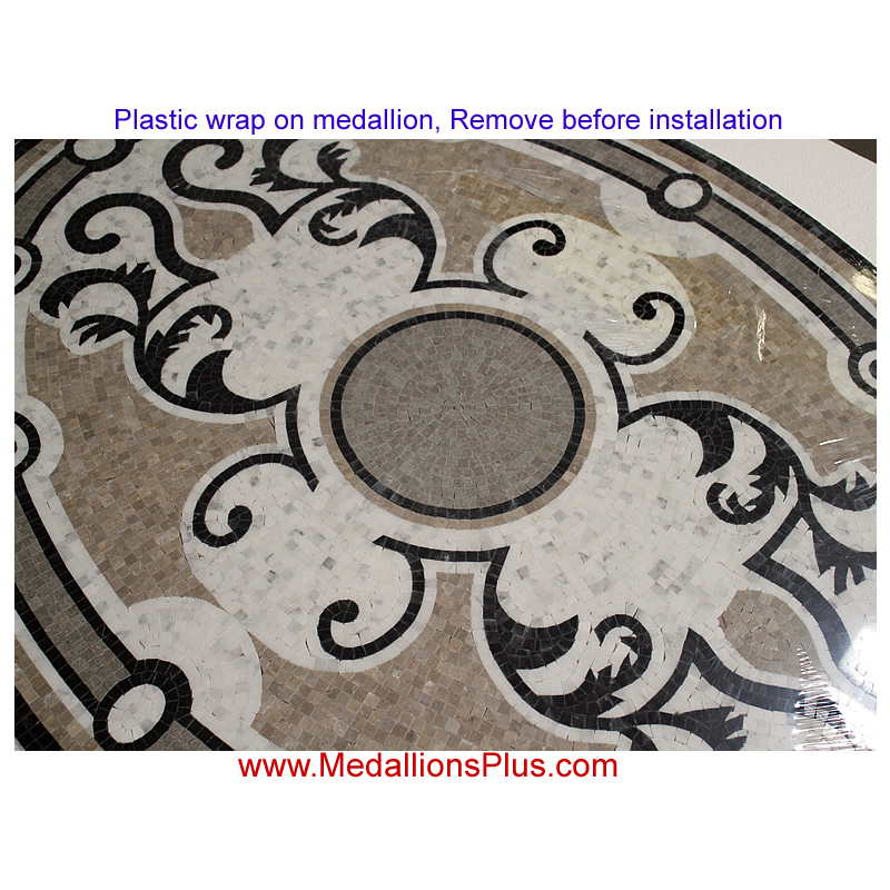 Venetian, 36" x 48" Oval Mosaic Floor Medallion, Polished